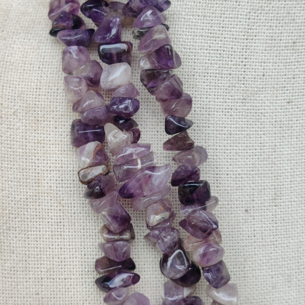 Vintage Heavy Long Amethyst Necklace - Picture 2 of 6
